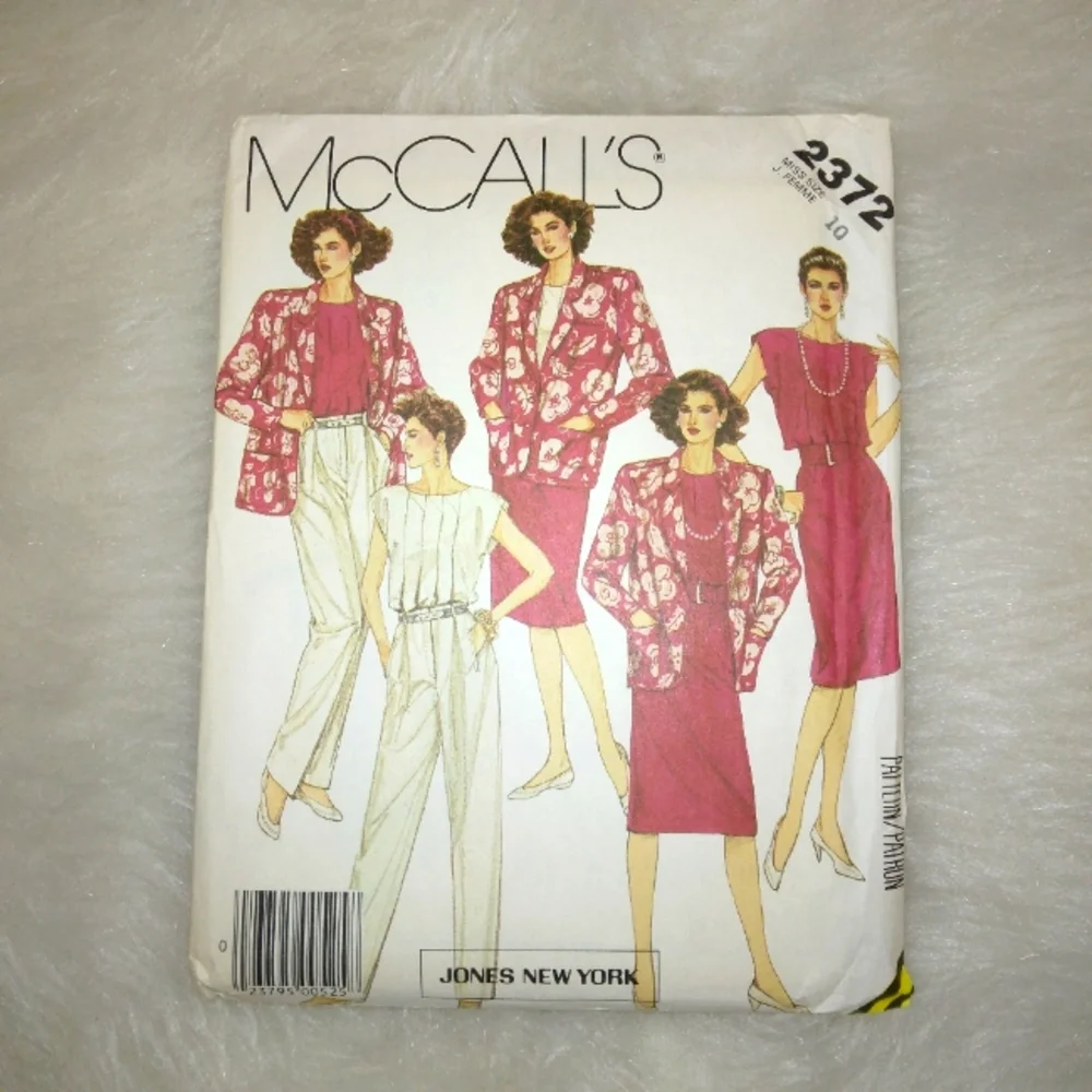 McCall's 2372 Sz 10 Misses Jacket Top Skirt Pants designed by Jones New York